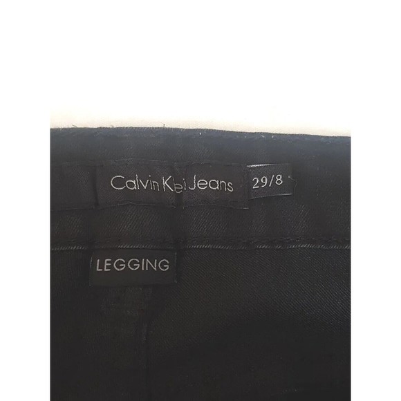 Calvin Klein Jeans Womens Pants Size 29 Size 8 Black Leggings Stretch Mid Rise - Picture 7 of 14